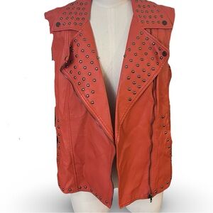 Christina Orange Studded Vest